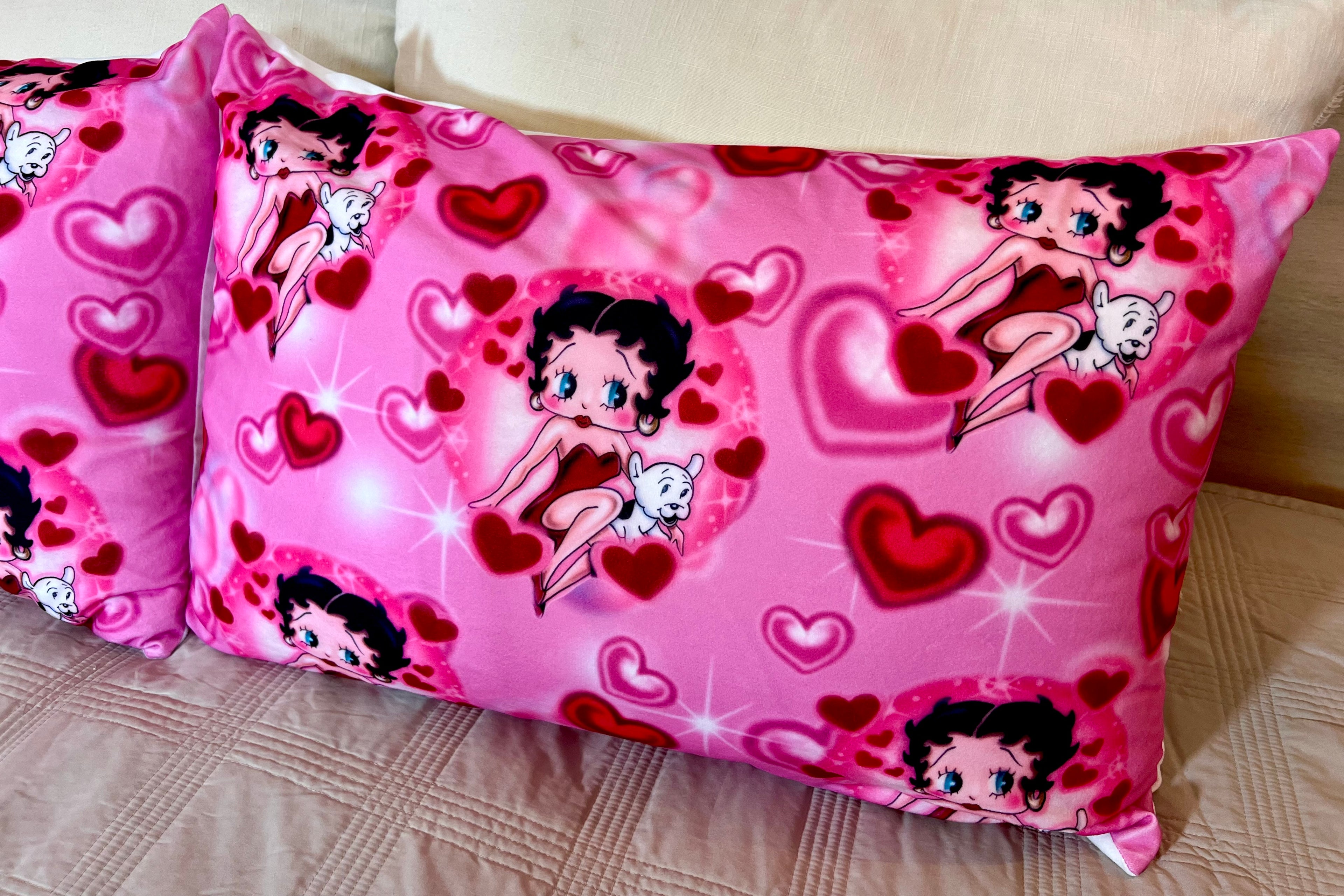 BABYDOLL AT HEART Airbrush Y2K Pillowcases (Set Of Two) *PINK