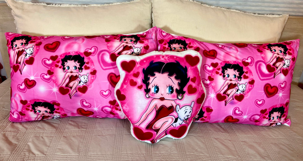 BABYDOLL AT HEART Airbrush Y2K Pillowcases (Set Of Two) *PINK