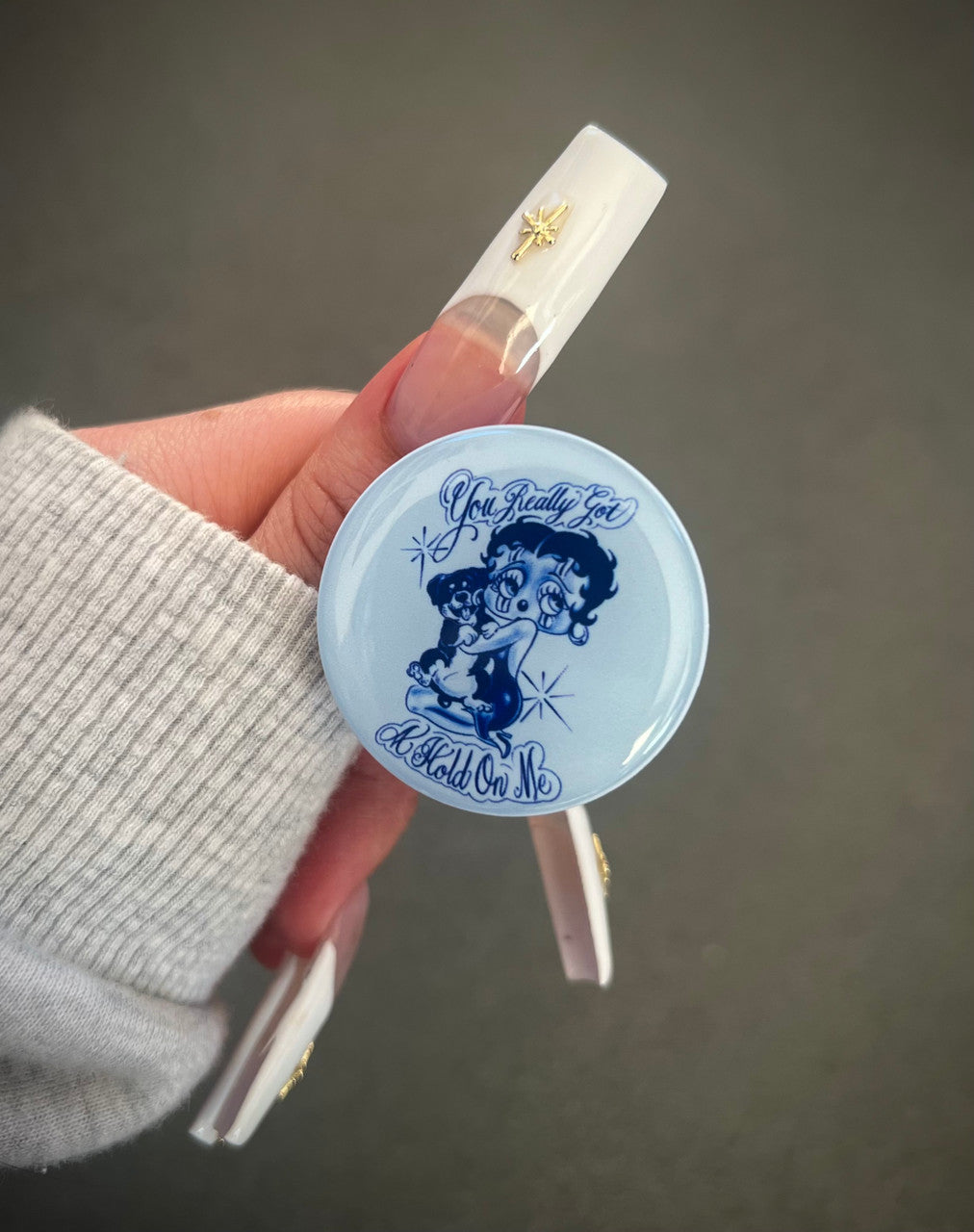 'You Really Got A Hold On Me' Pen & Ink Pop Grip (Drop Glue Style) BLUES