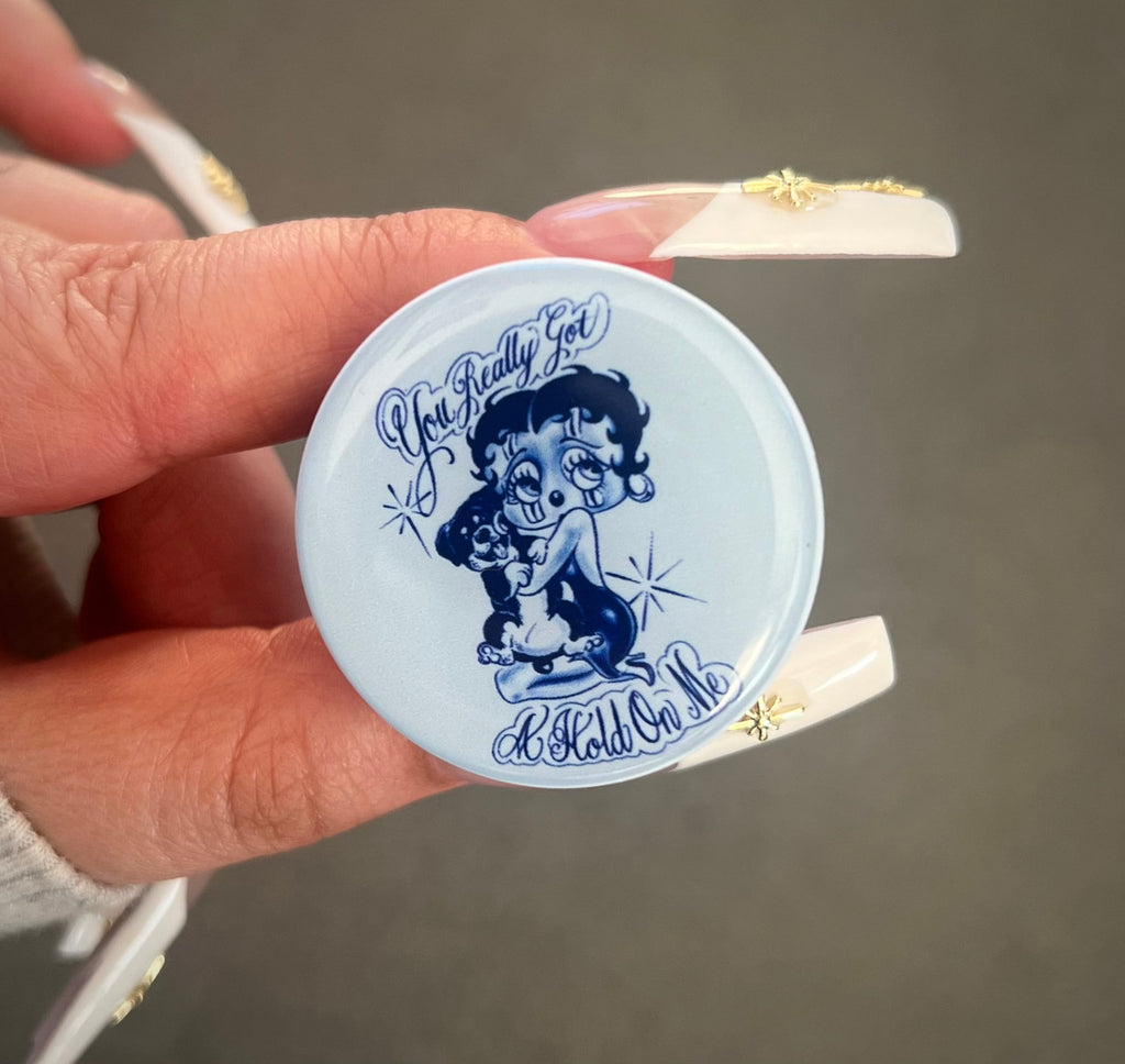 'You Really Got A Hold On Me' Pen & Ink Pop Grip (Drop Glue Style) BLUES