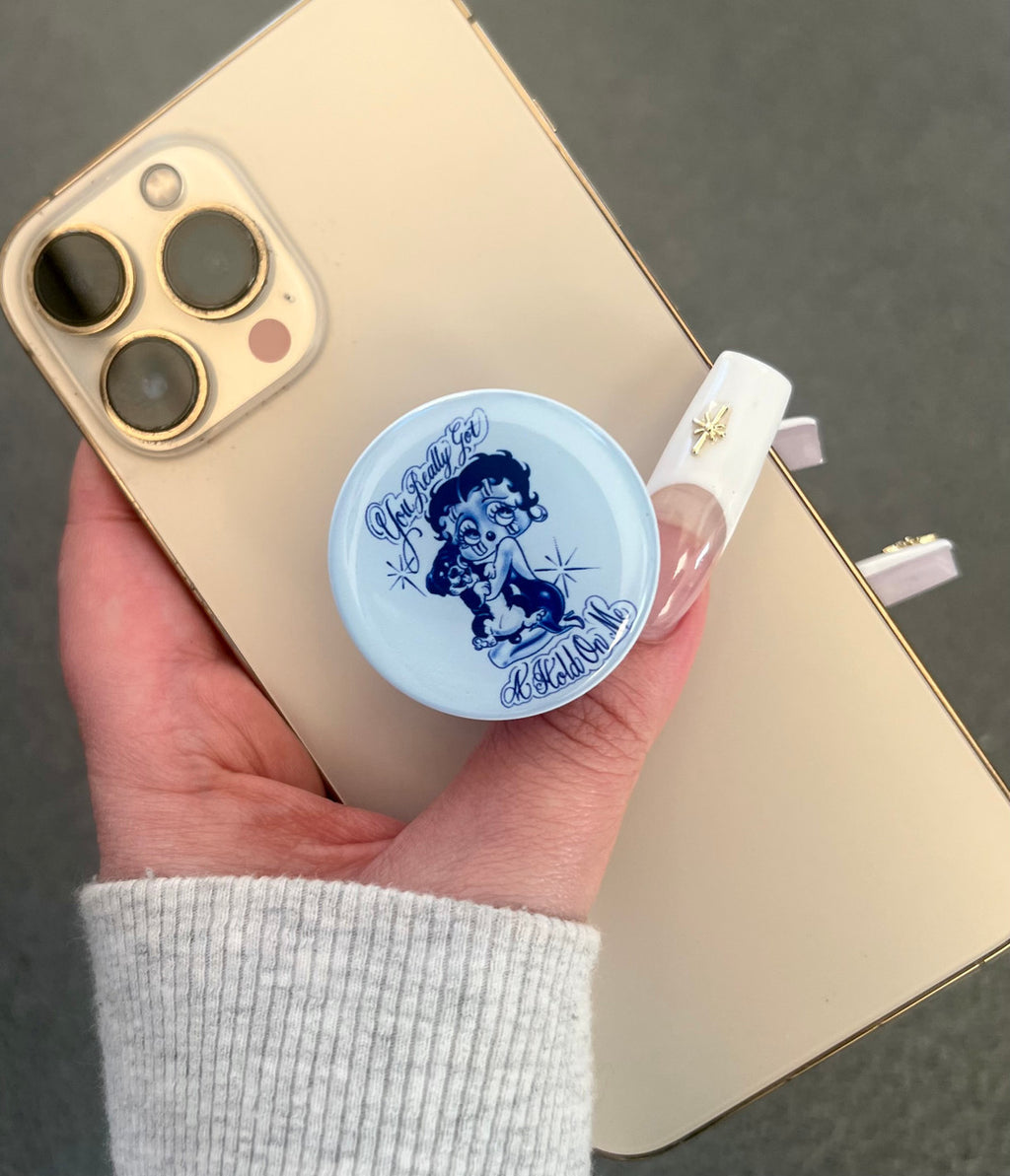 'You Really Got A Hold On Me' Pen & Ink Pop Grip (Drop Glue Style) BLUES