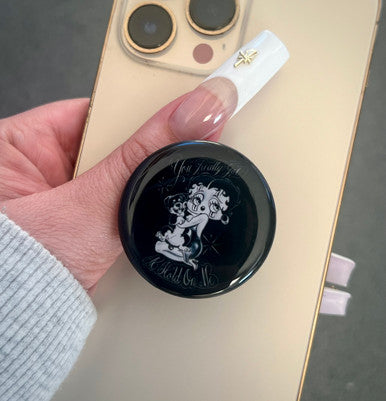 'You Really Got A Hold On Me' Pen & Ink Pop Grip (Drop Glue Style) Black