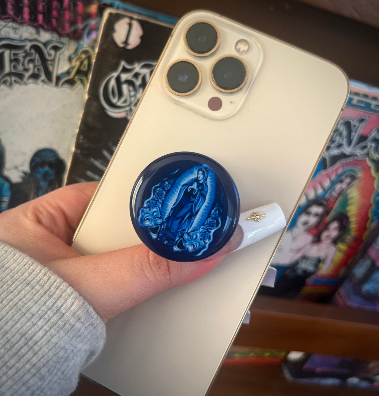 'PRAY 4 US' Pop Grip (Drop Glue Style) BLUES