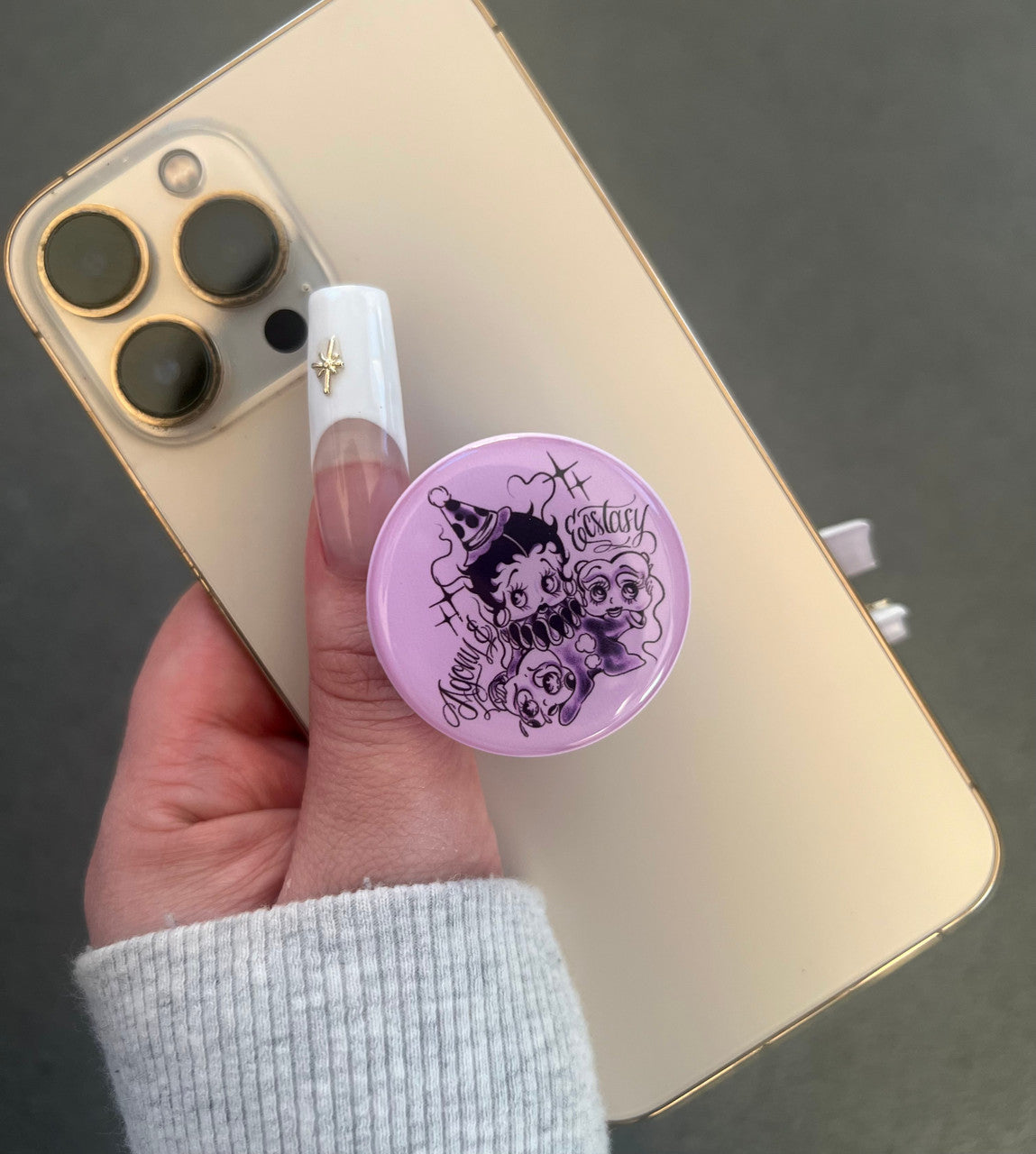 'The Agony & The Ecstasy' Pen & Ink Pop Grip (Drop Glue Style) PINK