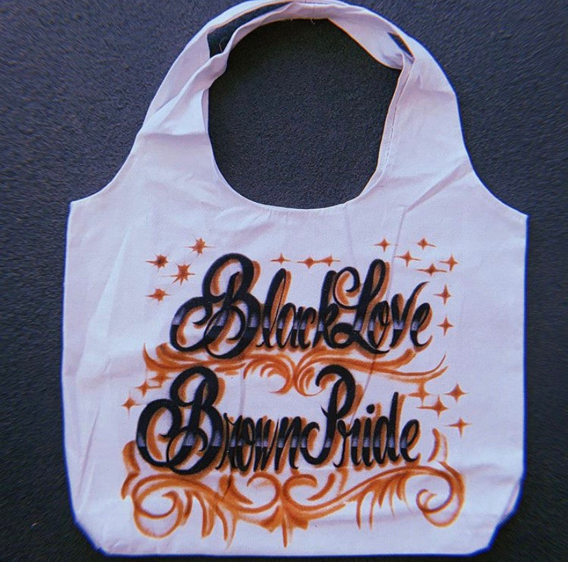 Black Love, Brown Pride Airbrushed Tote Bag