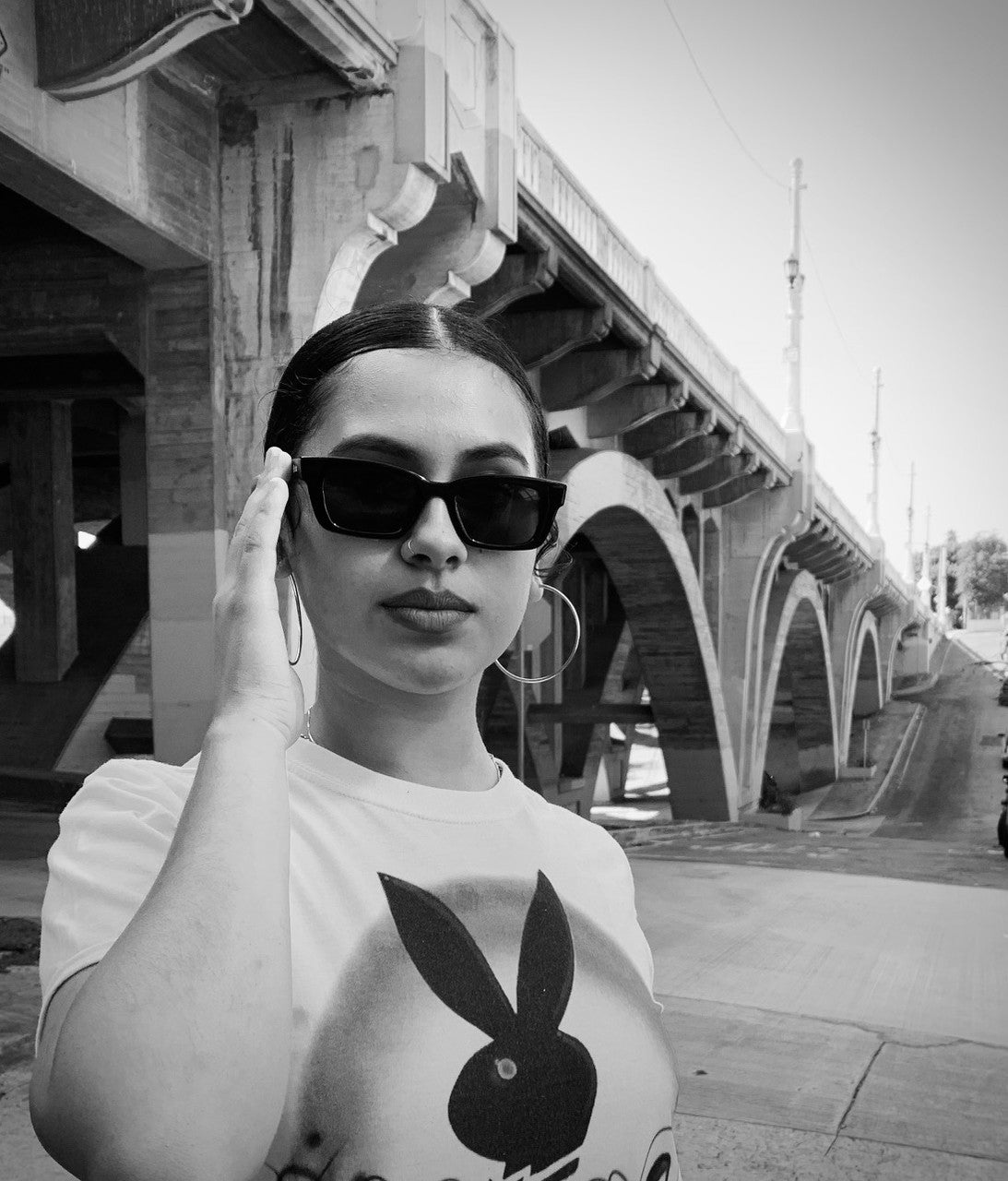 Lux Rosa Smile Now, Cry Later 'Gata' Black Sunglasses