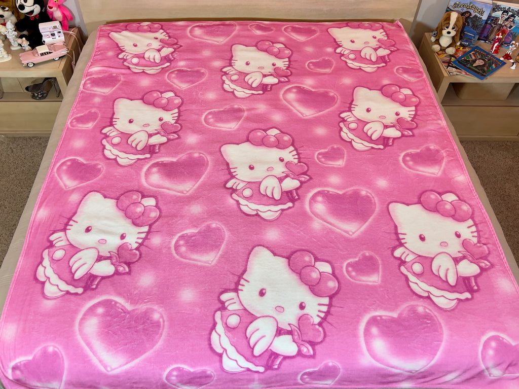 LIMITED EDITION EXTRA LARGE 'LOVE COME DOWN' Airbrush Y2K Fleece Blanket (BUBBLEGUM PINK) *Limited Edition