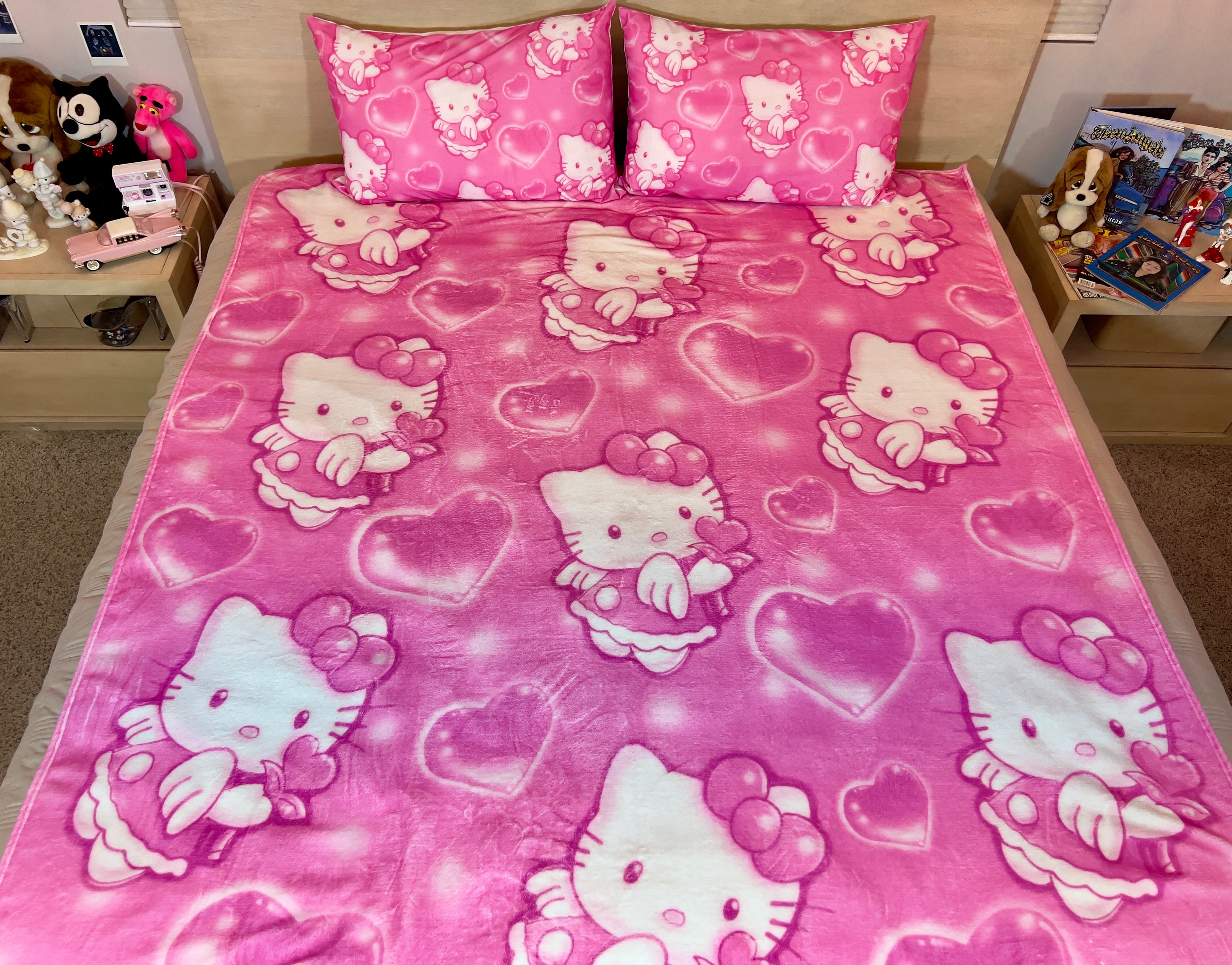 LIMITED EDITION EXTRA LARGE 'LOVE COME DOWN' Airbrush Y2K Fleece Blanket (BUBBLEGUM PINK) *Limited Edition