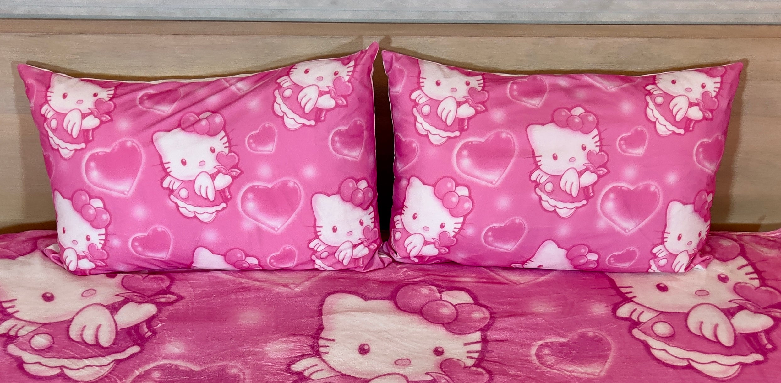 LOVE COME DOWN Airbrush Y2K Pillowcases (Set Of Two) *BUBBLEGUM PINK