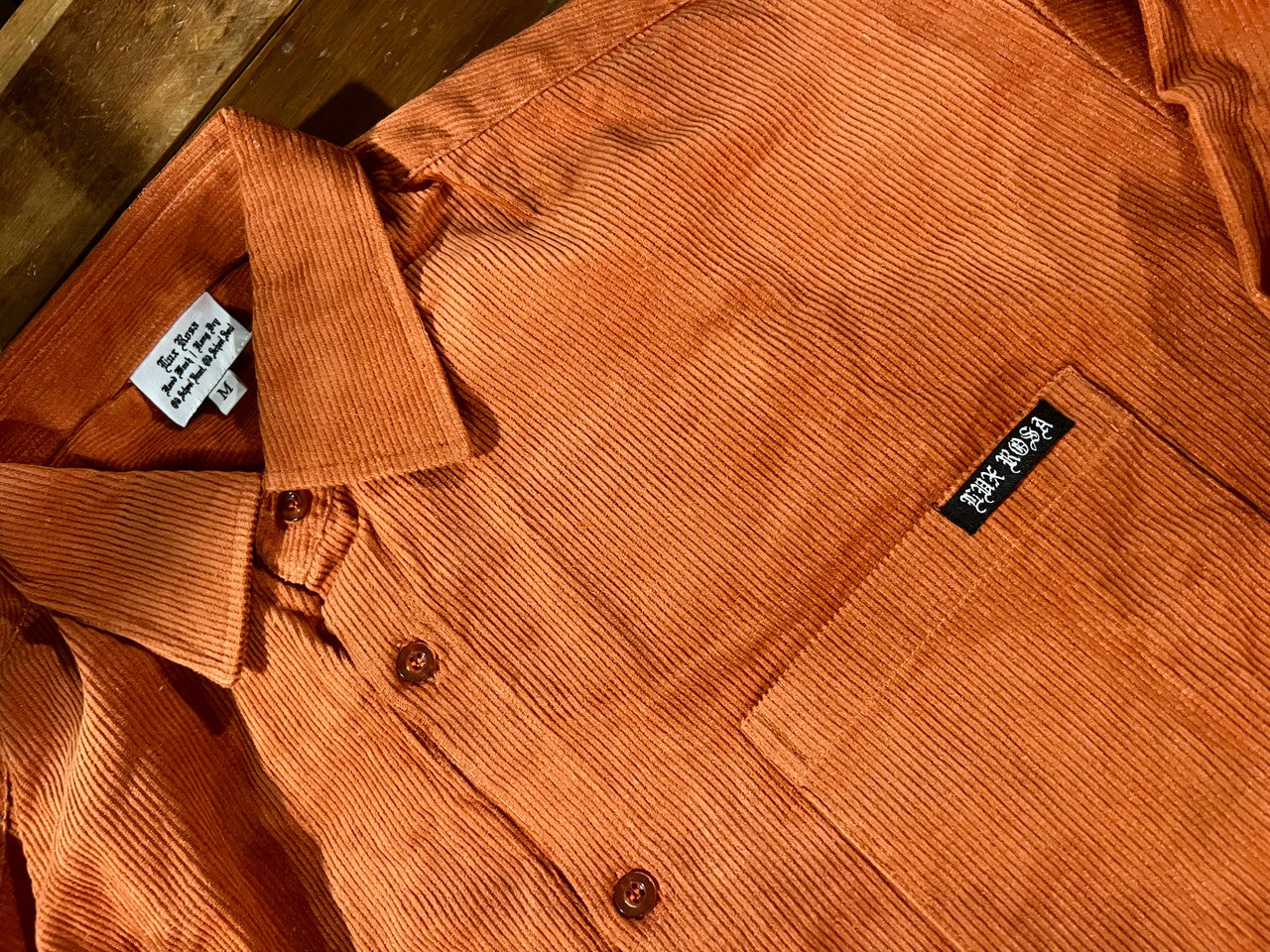 Limited Edition VIRGENCITA Embroidered Corduroy Cut & Sew Flannel (Brick-Brown)