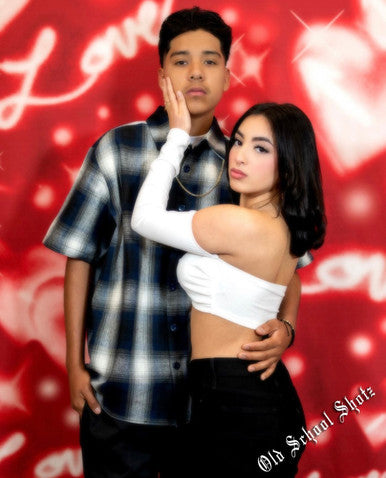 Glamour Shotz  Airbrushed 'Teenage Love' Backdrop (RED) (Extra Large)
