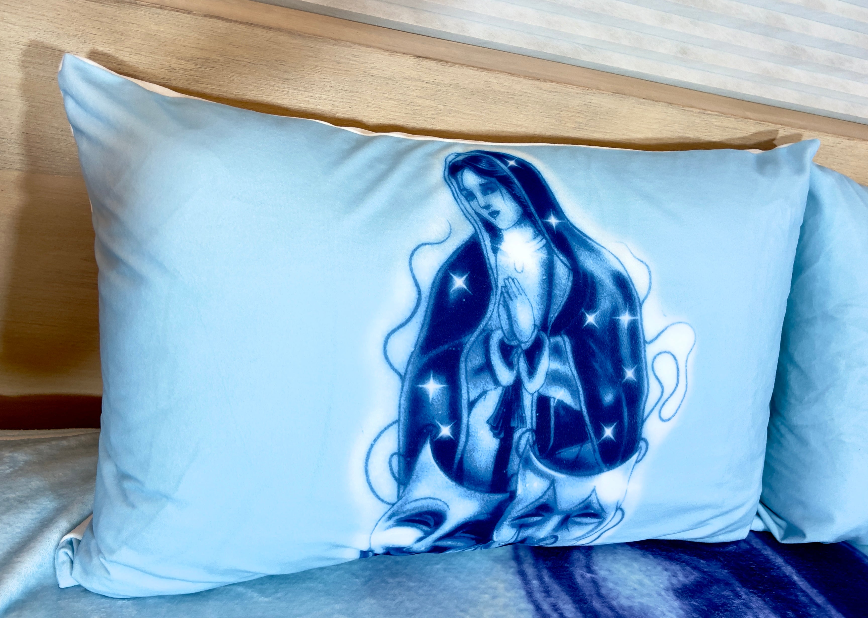'BLESSINGS & PROTECTIONS' Pen & Ink Y2K Pillowcases (Set Of Two) *SEA OF BLUES