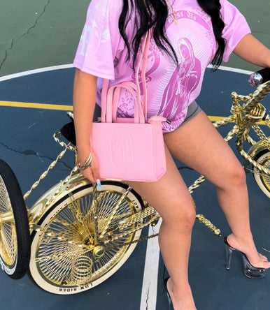 Limited Edition Lux Rosa OUR LADY Shoulder Bag With Dual Handles (Small)- BUBBLEGUM PINK
