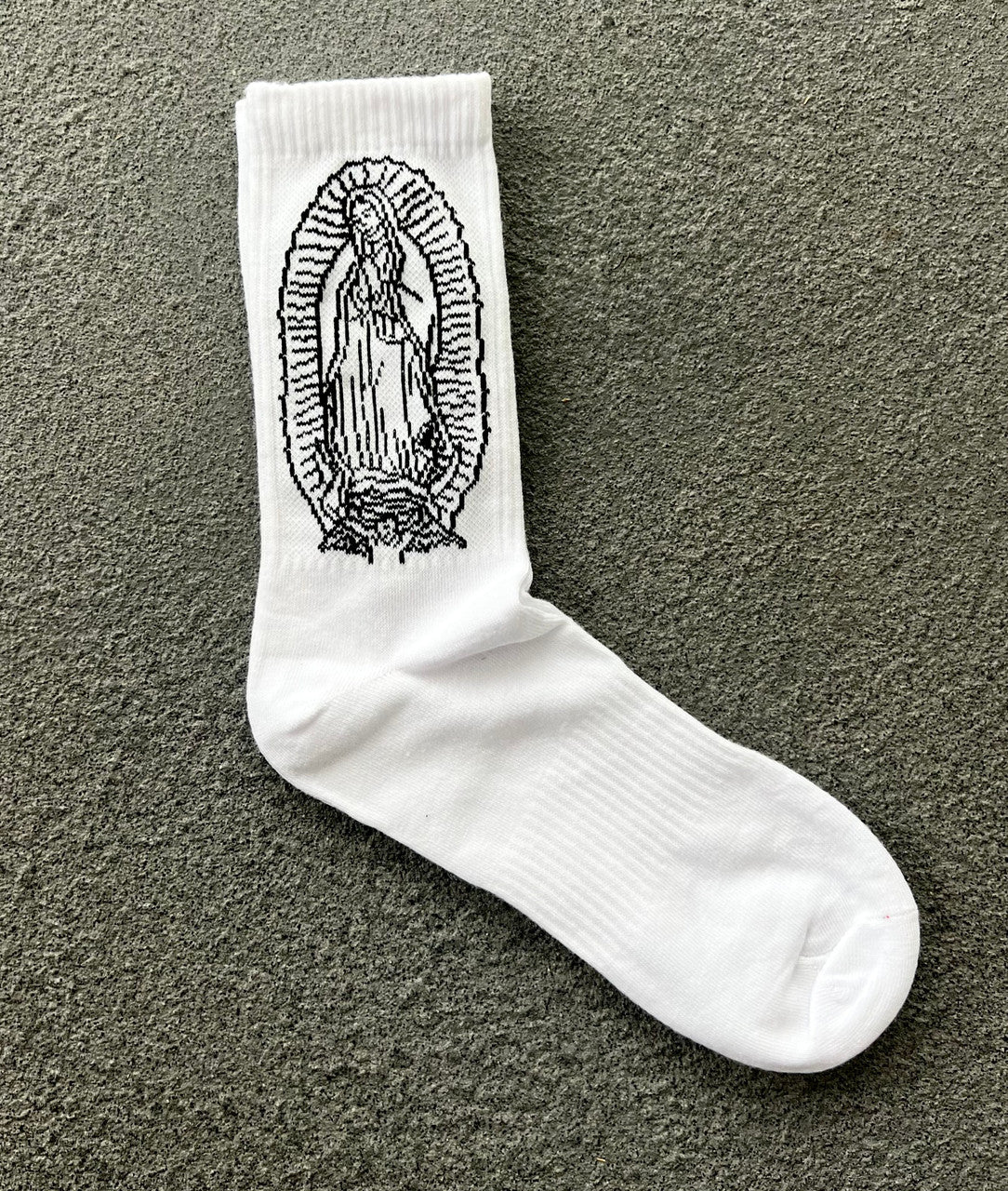 Lux Rosa Virgencita Socks (WHITE/BLACK)