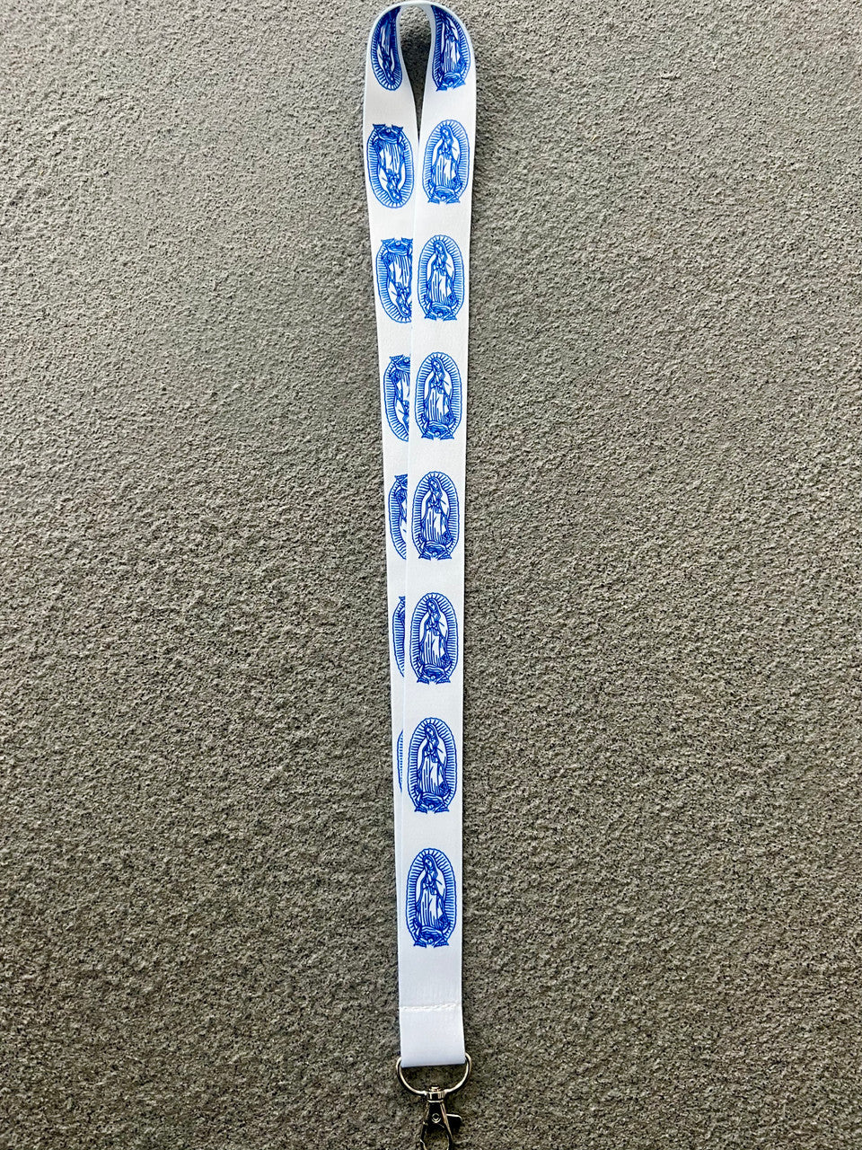 Virgencita Lanyard (White/Blue)
