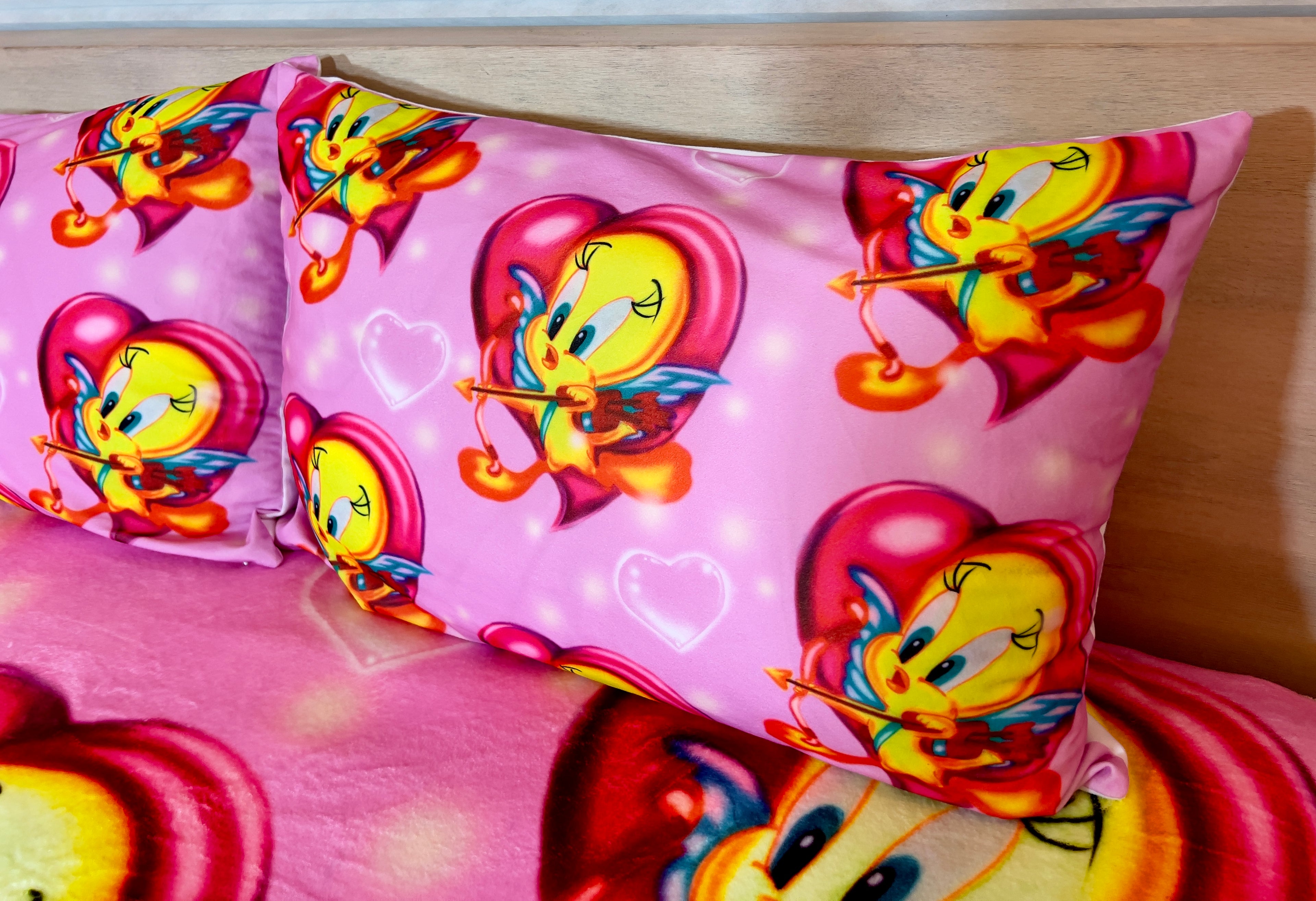 TWEETY LOVE Airbrush Y2K Pillowcases (Set Of Two) *PINK
