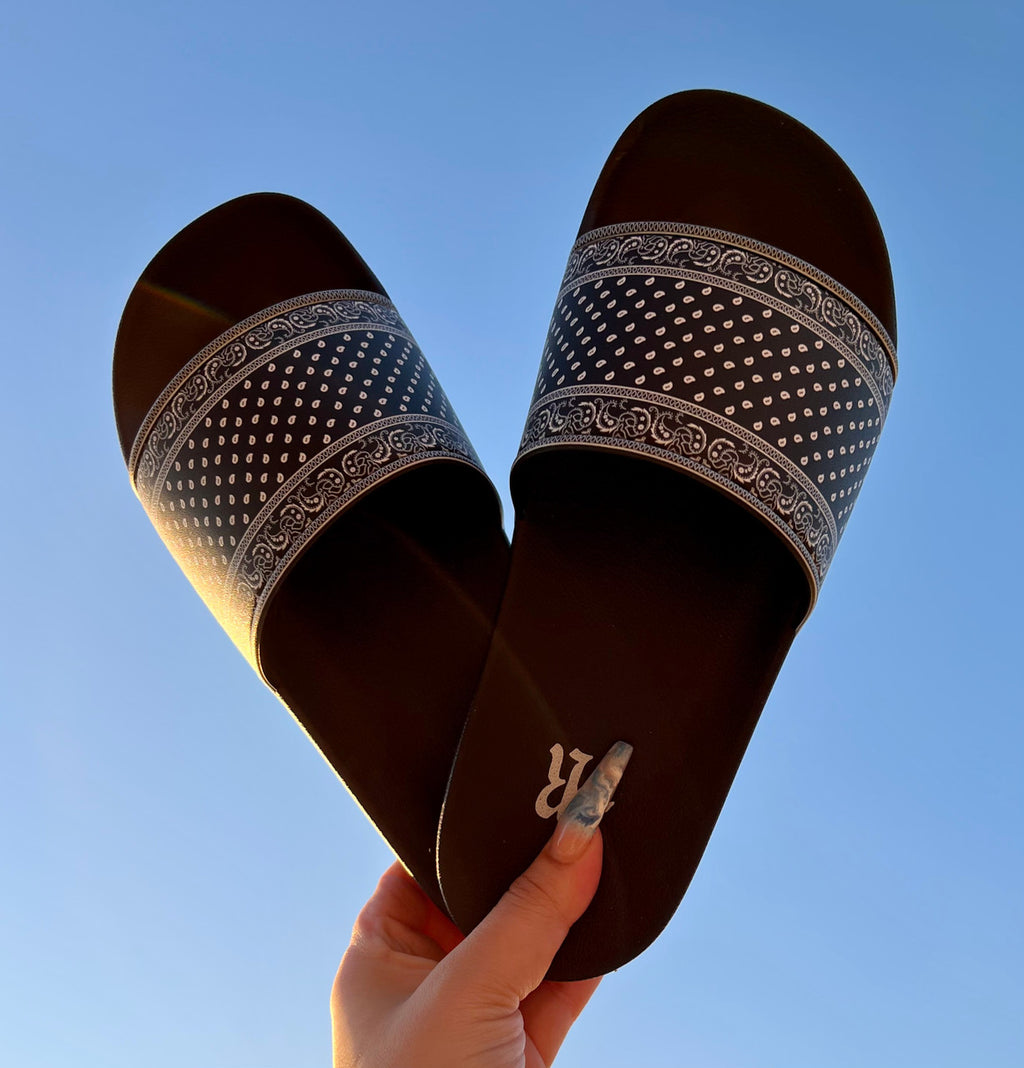 Limited Edition LR BANDANA Slides (BLACK)