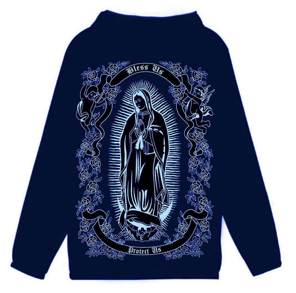 Limited Edition 'La Reina De Mi Vida' Cut & Sew Hooded Mesh Lined Windbreaker (NAVY)