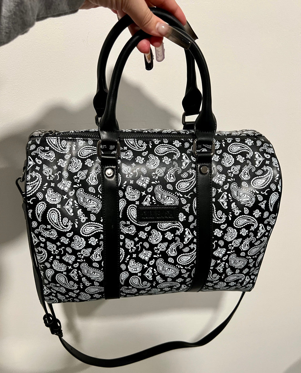 Lux Rosa BANDANA Crossbody Handbag (Large) Black/White