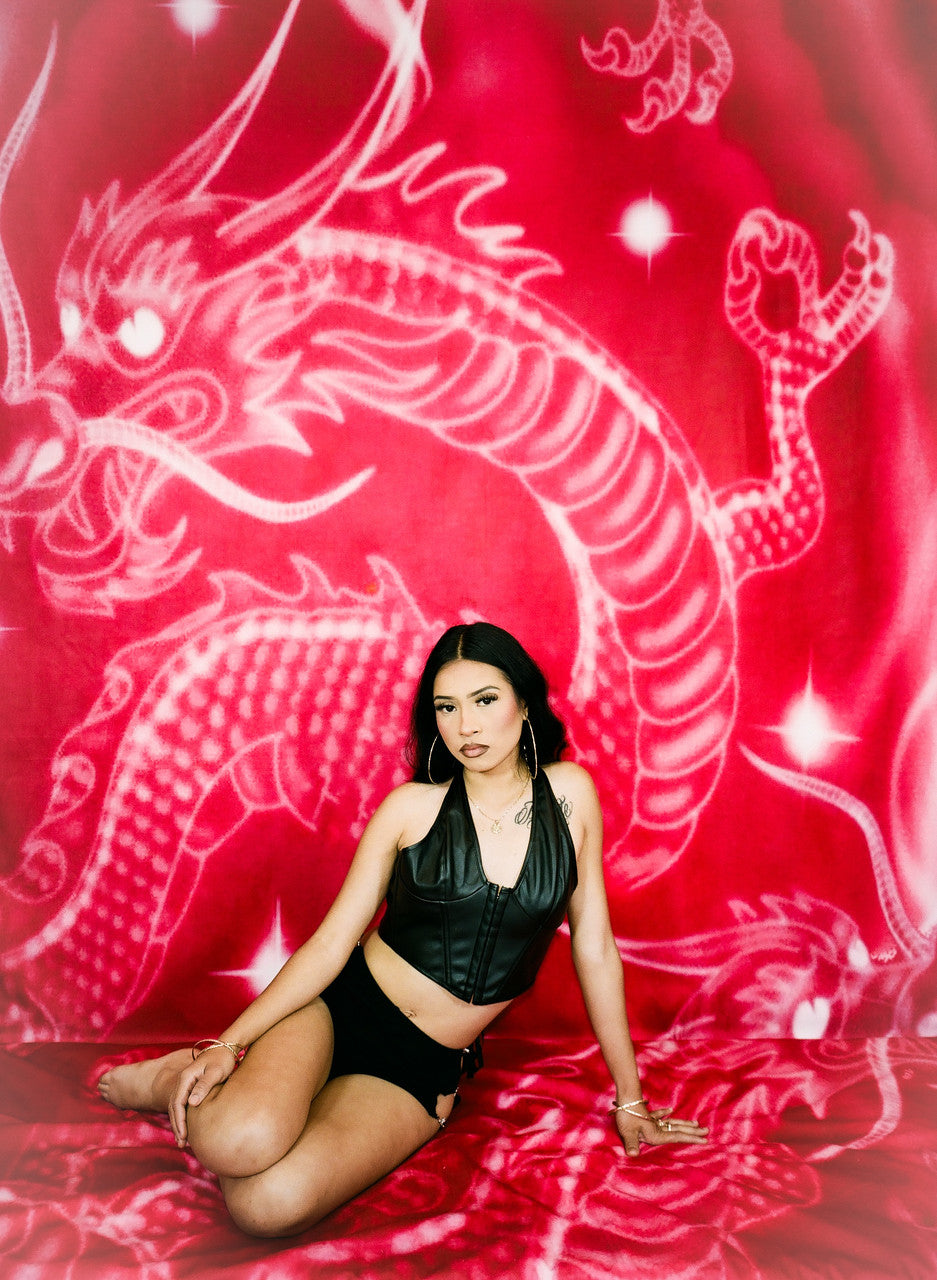 EXTRA EXTRA EXTRA XXX LARGE LIMITED EDITION 'LUCKDRAGON' Glamour Shotz Airbrushed Backdrop (RED) (XXXL) Exclusive/Limited Edition!!