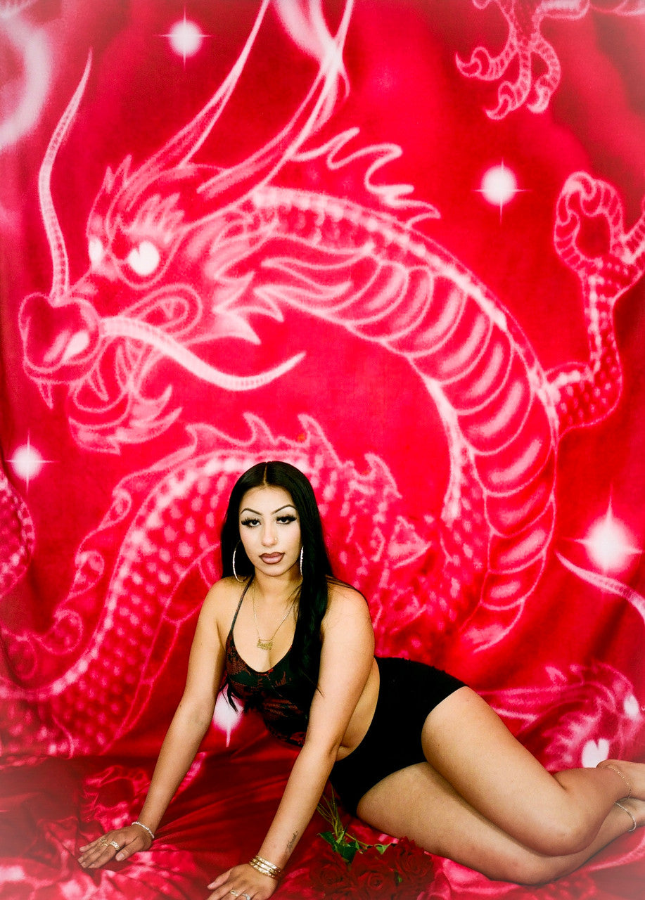 EXTRA EXTRA EXTRA XXX LARGE LIMITED EDITION 'LUCKDRAGON' Glamour Shotz Airbrushed Backdrop (RED) (XXXL) Exclusive/Limited Edition!!