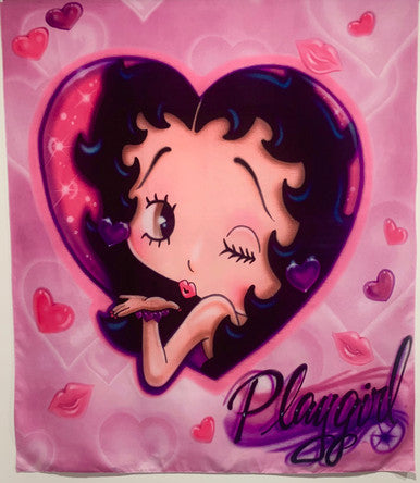 Playgirl Betty x Jr High Crush Airbrushed Tapestry (Pink)