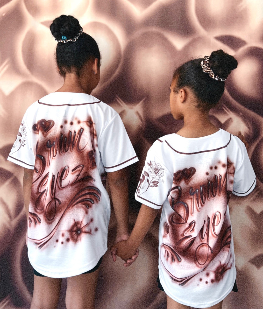 KIDS 'BROWN EYES' Cut & Sew Baseball KIDS Jersey (White/Brown)