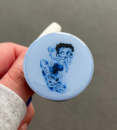 'SUCKA FREE' Pen & Ink Pop Grip (Drop Glue Style) Blue