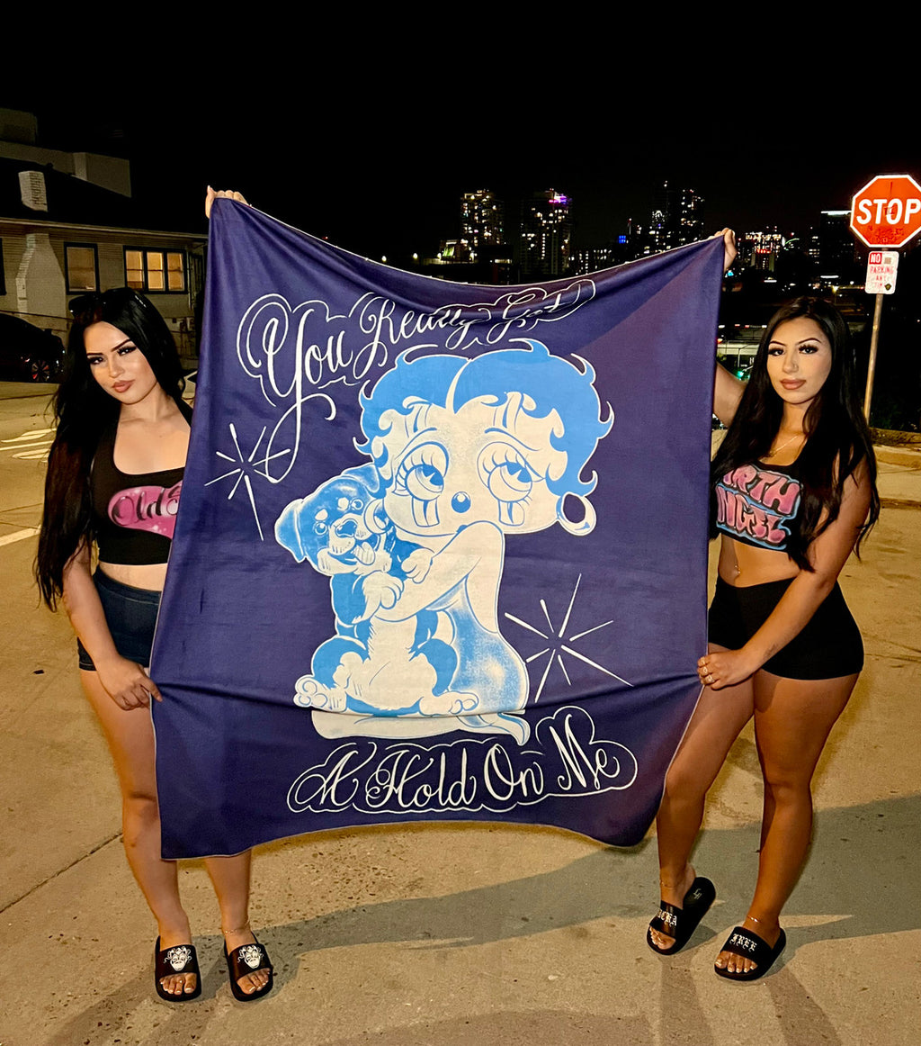 Limited Edition 'You Really Got A Hold On Me' Pen & Ink Tapestry (Navy/Light Blue)