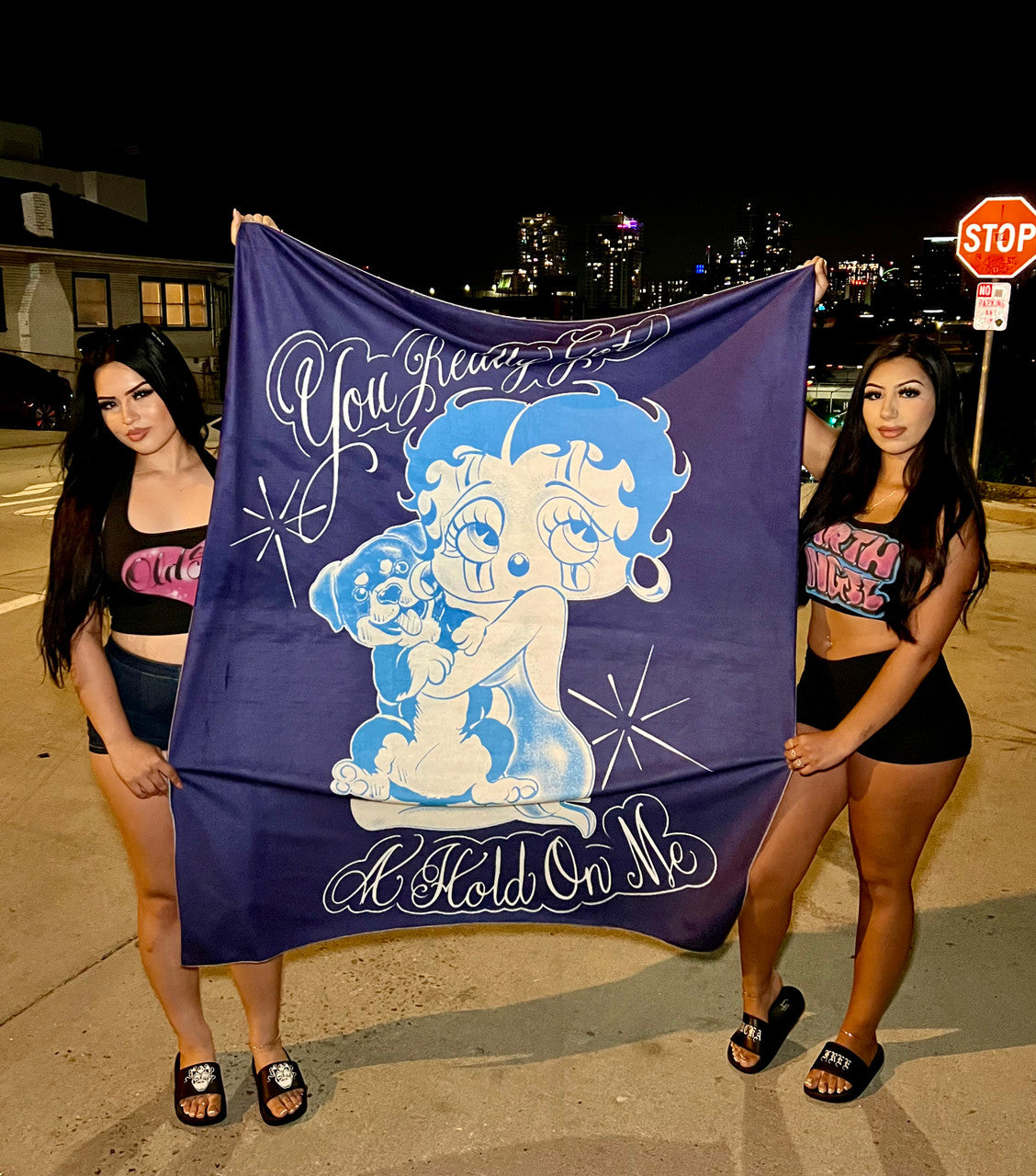 Limited Edition 'You Really Got A Hold On Me' Pen & Ink Tapestry (Navy/Light Blue)