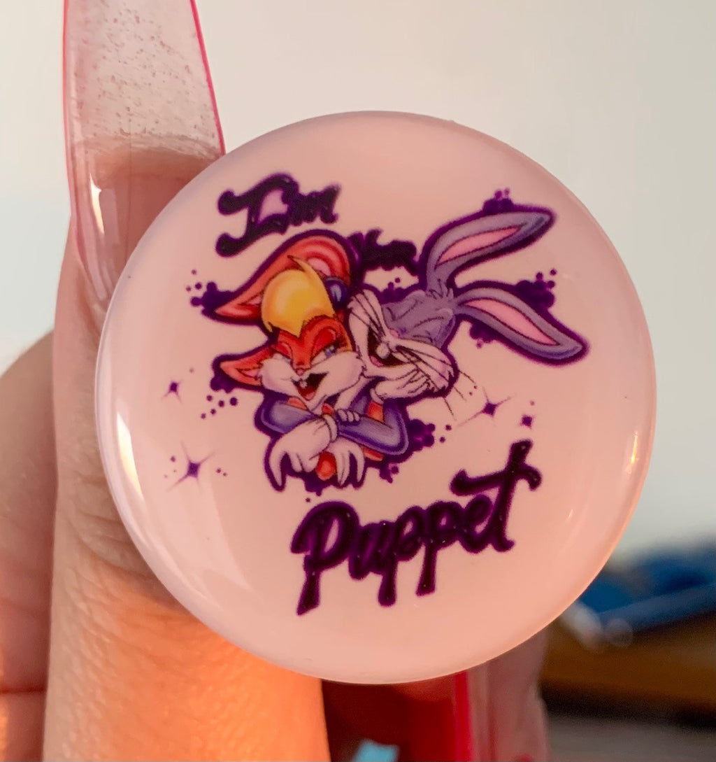 I'm Your Puppet Airbrushed Pop Grip WHITE (Drop Glue Style)