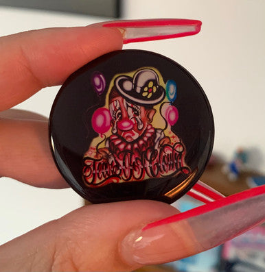 Tears Of A Clown Airbrushed Pop Grip BLACK (Drop Glue Style)