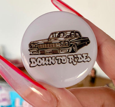 Down To Ride Pop Grip WHITE (Drop Glue Style)