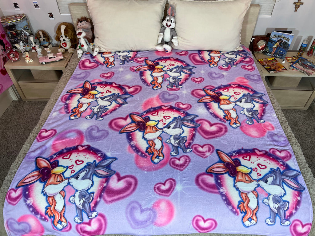 EXTRA LARGE 'CONFESSIN A FEELING' Glamour Shotz Airbrushed Fleece Blanket (LAVENDER) *Limited Edition