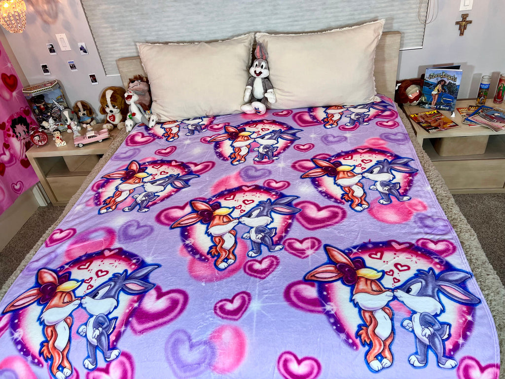 EXTRA LARGE 'CONFESSIN A FEELING' Glamour Shotz Airbrushed Fleece Blanket (LAVENDER) *Limited Edition