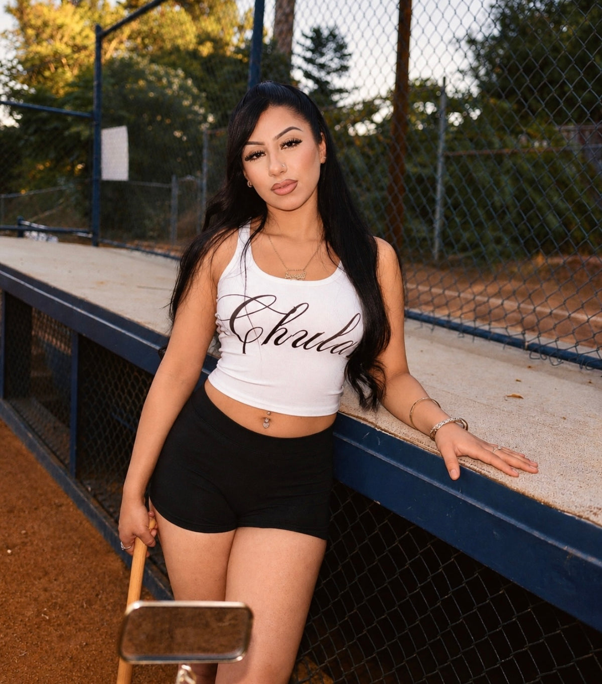 Limited Edition 'CHULA' Heart Script Rib White Tank Top