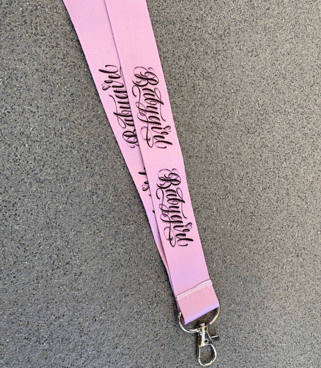 Babygirl Script Lanyard (Light Pink)