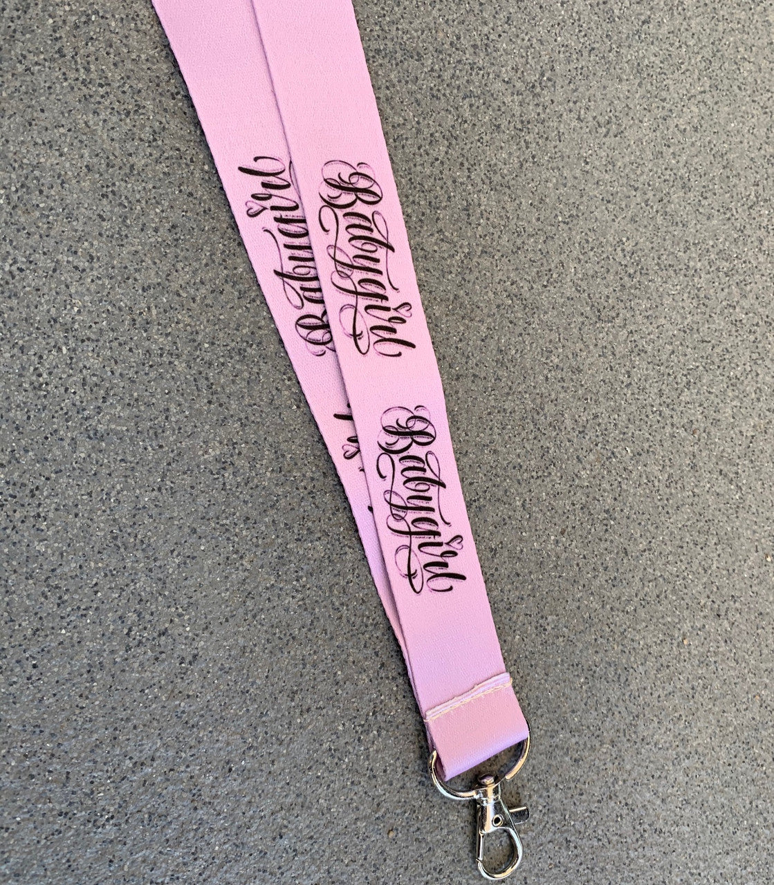 Babygirl Script Lanyard (Light Pink)