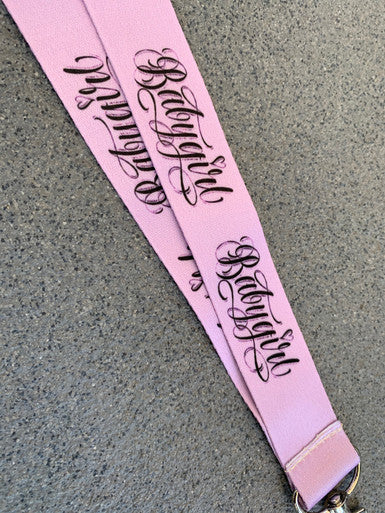 Babygirl Script Lanyard (Light Pink)