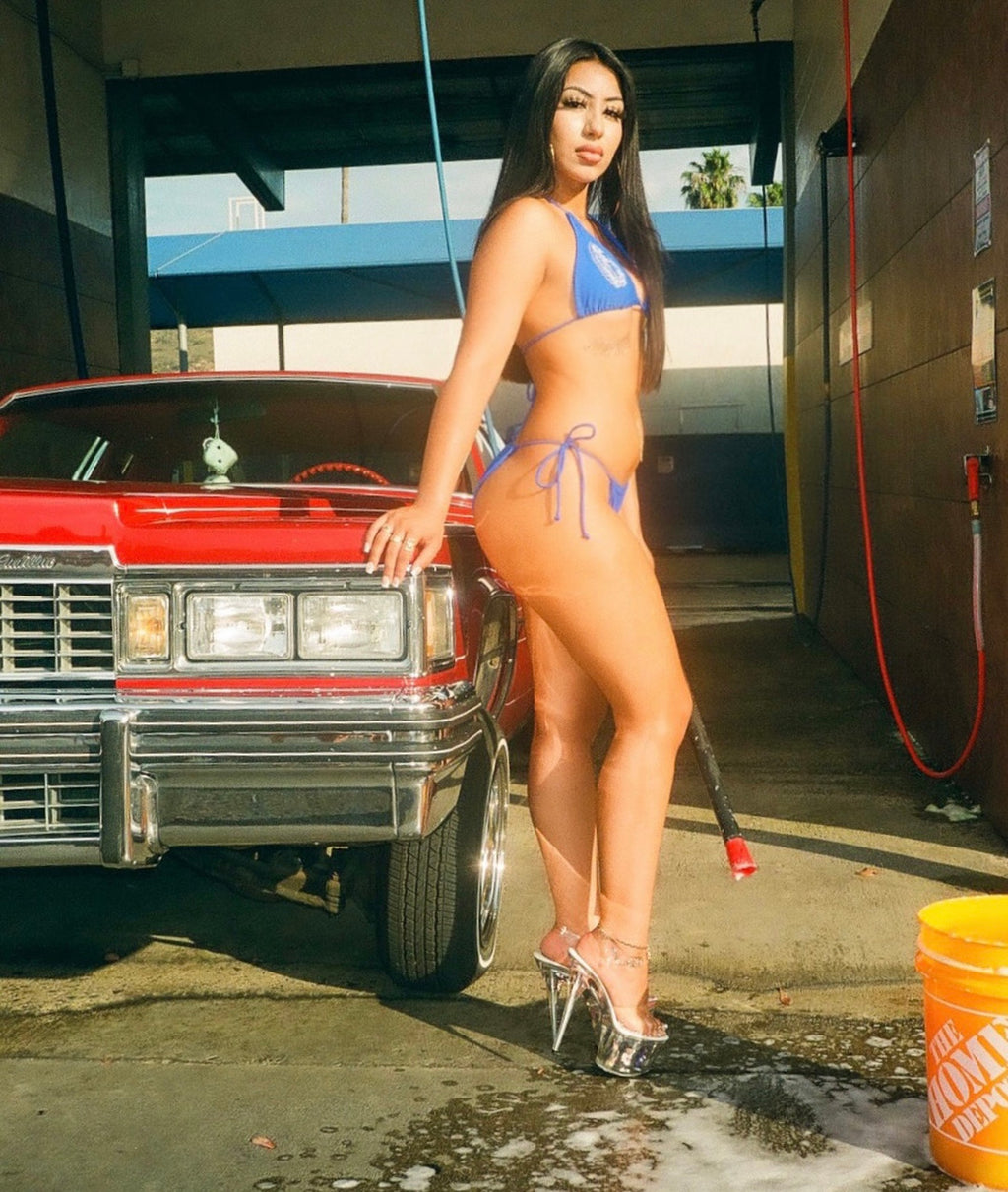 Lux Rosa VIRGENCITA Embroidered Bikini (BLUE)