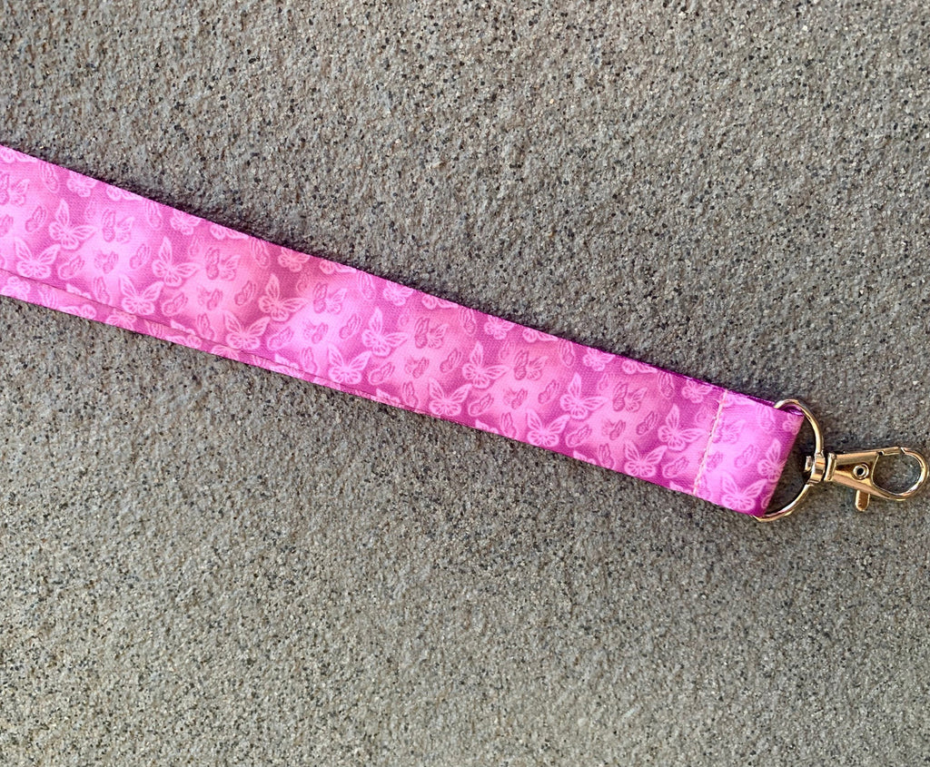 Airbrushed Pink Mariposa Lanyard (Pink)