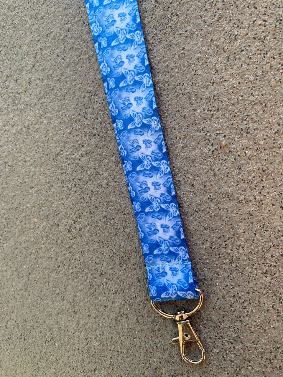 Airbrushed Blue Mariposa Lanyard (Blue)