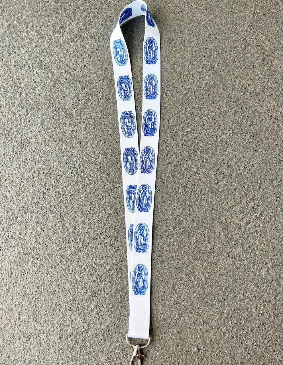 Virgencita Lanyard (White/Blue)
