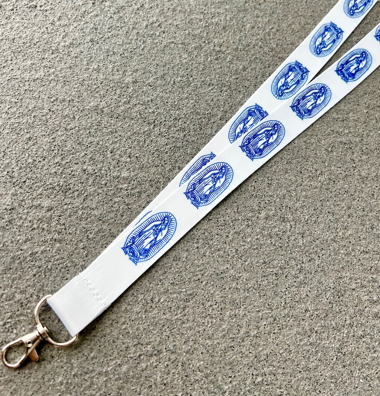 Virgencita Lanyard (White/Blue)