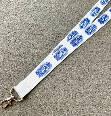 Virgencita Lanyard (White/Blue)