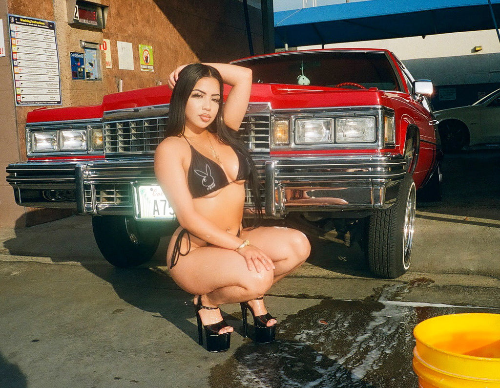 Lux Rosa PLAYGIRL Embroidered Bikini (BLACK)