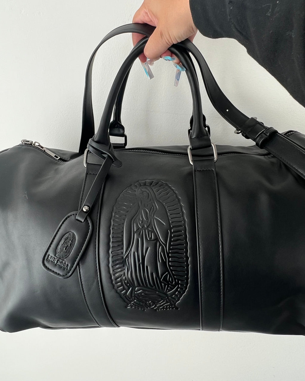Lux Rosa OUR LADY Vegan Leather Luxe Duffle Bag (Large)- Black