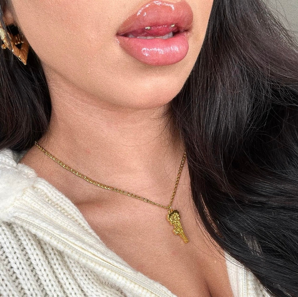 Lux Rosa CUTIE PIE Figaro Necklace (18K Gold Filled)