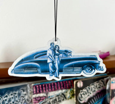Old School Love Never Dies Pen & Ink Air Freshener (Blue)