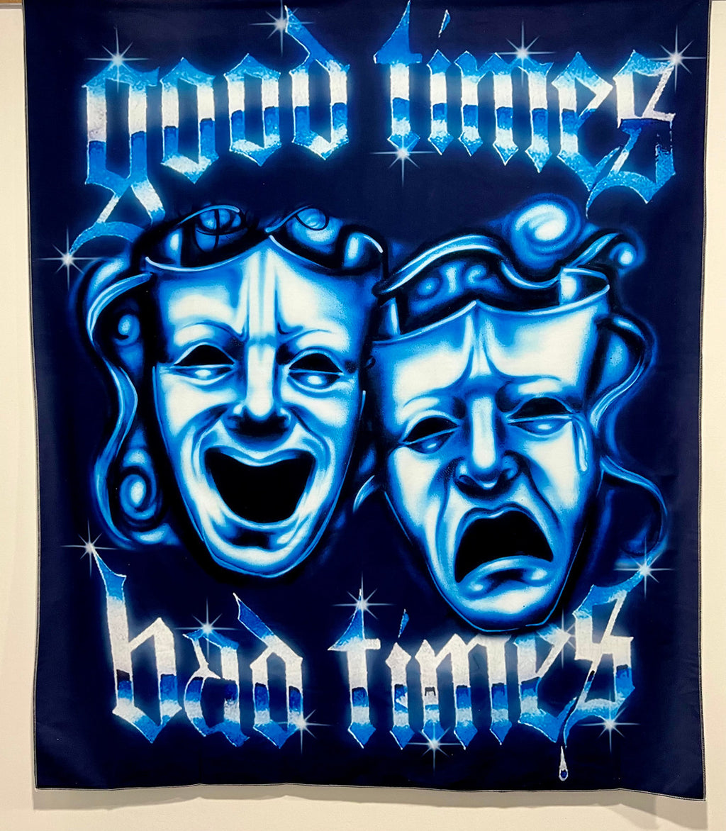 Highs & Lows Airbrushed Wall Tapestry (Blue)